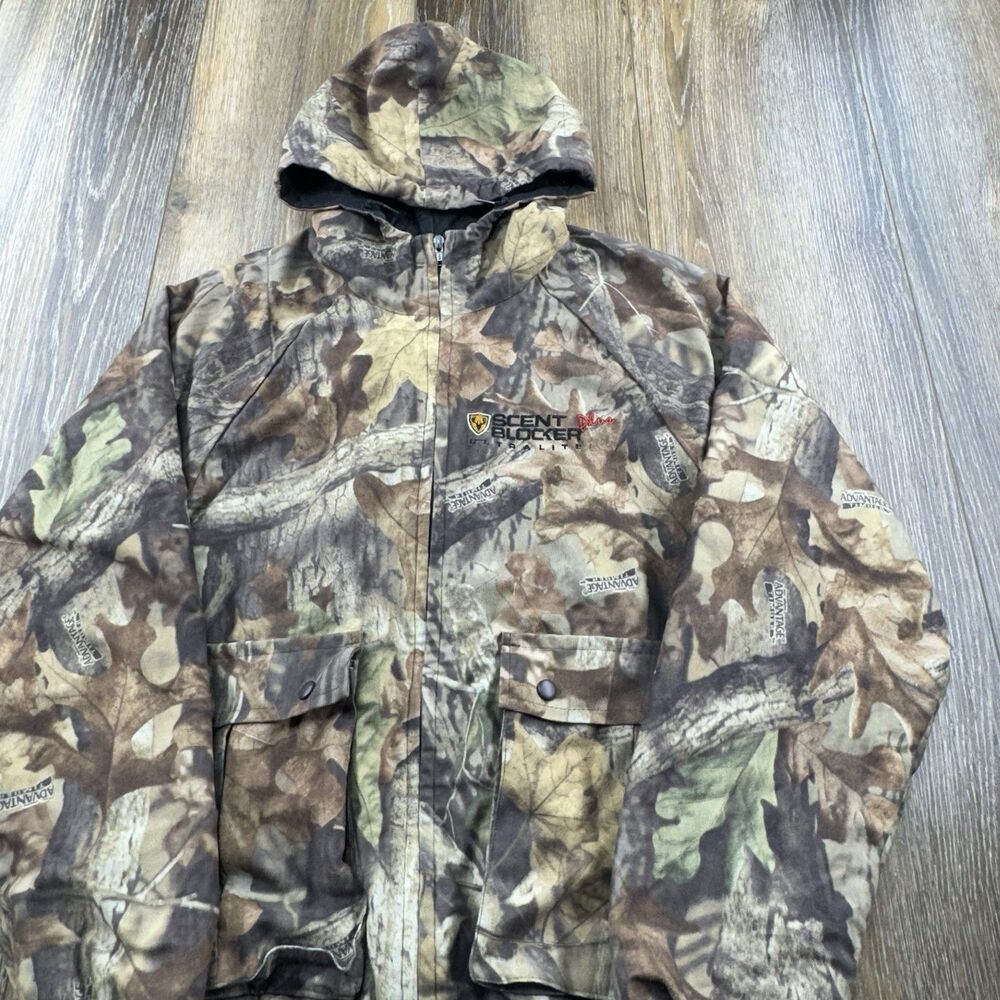 Scent Blocker Plus Jacket Mens S Realtree Timber Camo Deer Hunting Untralite VTG